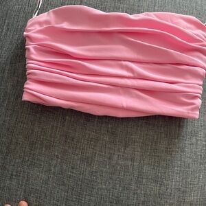 Zara Bright Pink Strapless Top